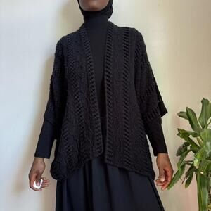 Vintage‎ black boho knit cardigan